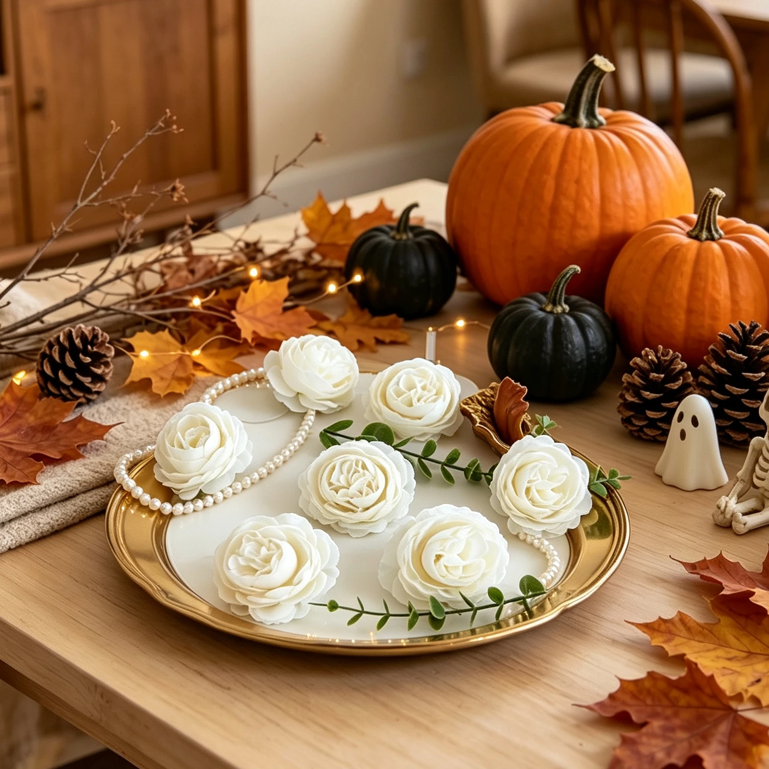 25/50 Stück Künstliche Blumen Seiden-Pfingstrosen-Kombination Hochzeits-Brautstrauß Heimdekoration Halloween-Deko Festival-Kranz DIY Geschenkbox – Detail 2