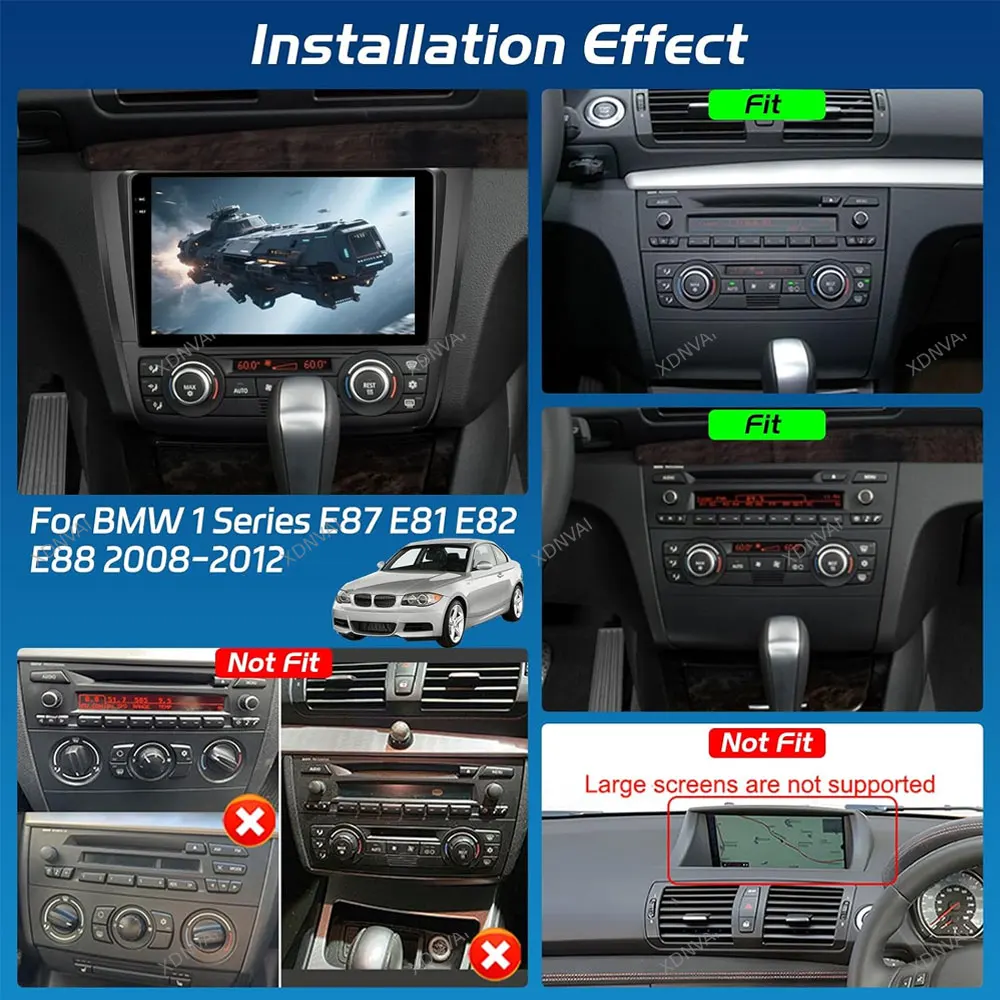 Android 16 Car Radio For BMW 1 Series E81 E82 E87 E88 116i 118i 120i 130i 2004 - 2012 Multimedia Video Player Carplay RDS GPS BT