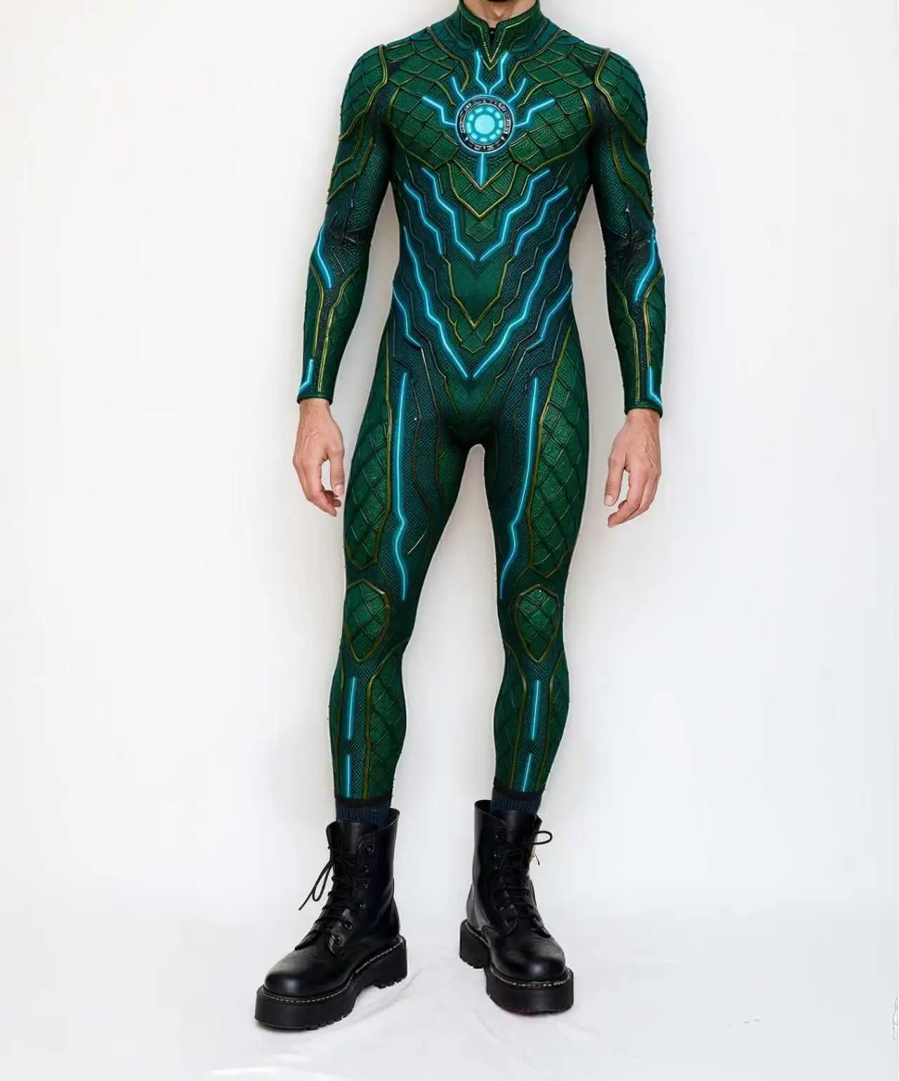 Herren Rüstungs-Muskelanzug, Karneval, Mechanischer Bodysuit, Halloween-Party, Bühnenauftritt, Cosplay-Kostüm, Strumpfhose – Detail 18