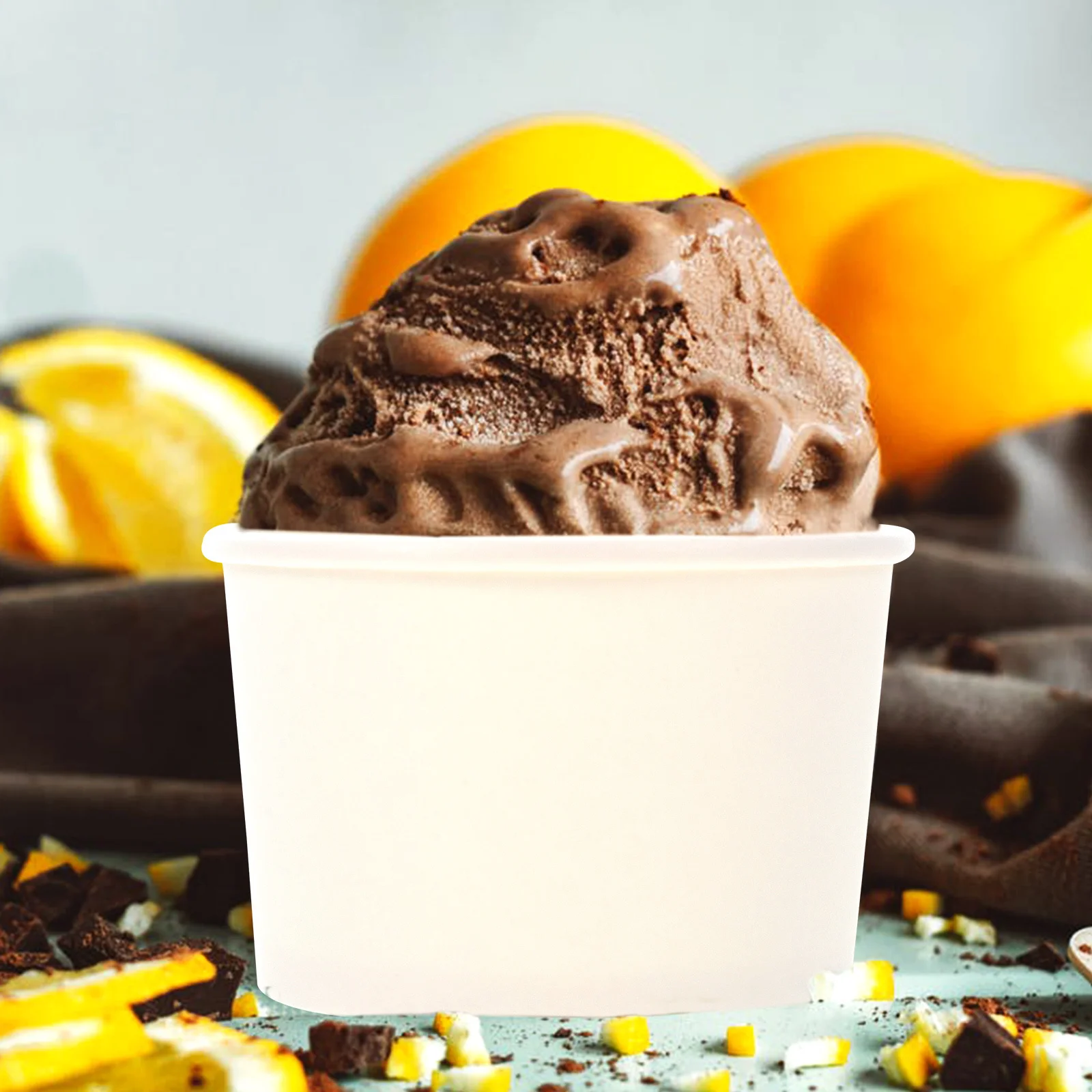 

50 set Ice Cream Paper Cup Disposable Dessert Bowls For Yogurt Pudding Cold Soup Ice Cream Ball Cup Storage Serving Bowl