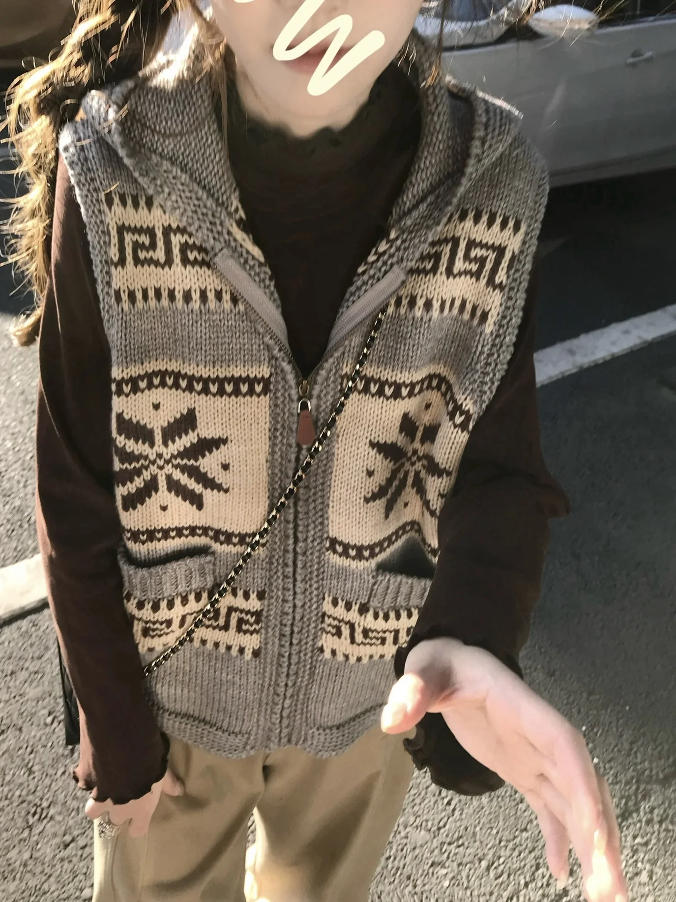 

Yoursjin Woolen Knitted Hat Thiened Sweater Women's Loose Fit Cardigan Sle Commute Faion Autumn Season Zipper Closure