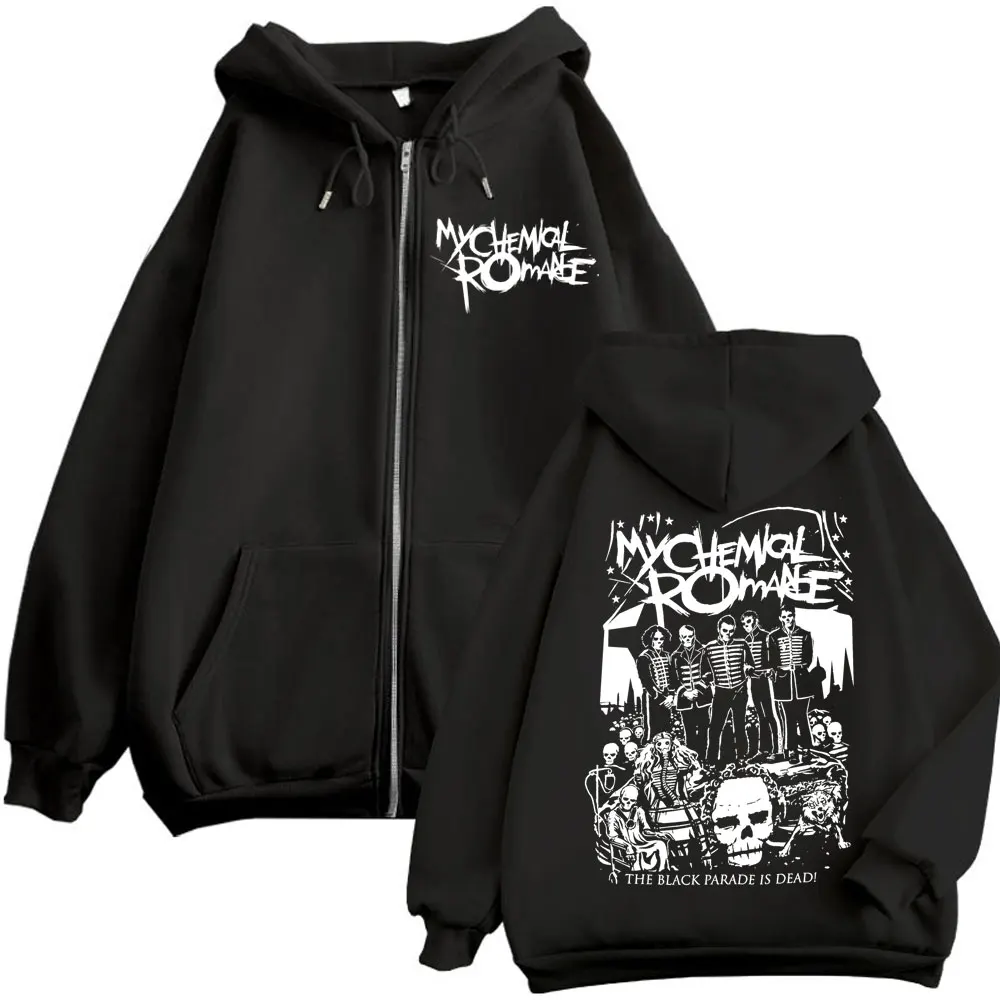 

Rock Band My Chemical Romance Graphic Zipper Hoodie Black Parade Punk Emo Zip Up Sweatshirts Men Women Gothic Fashion Pullovers