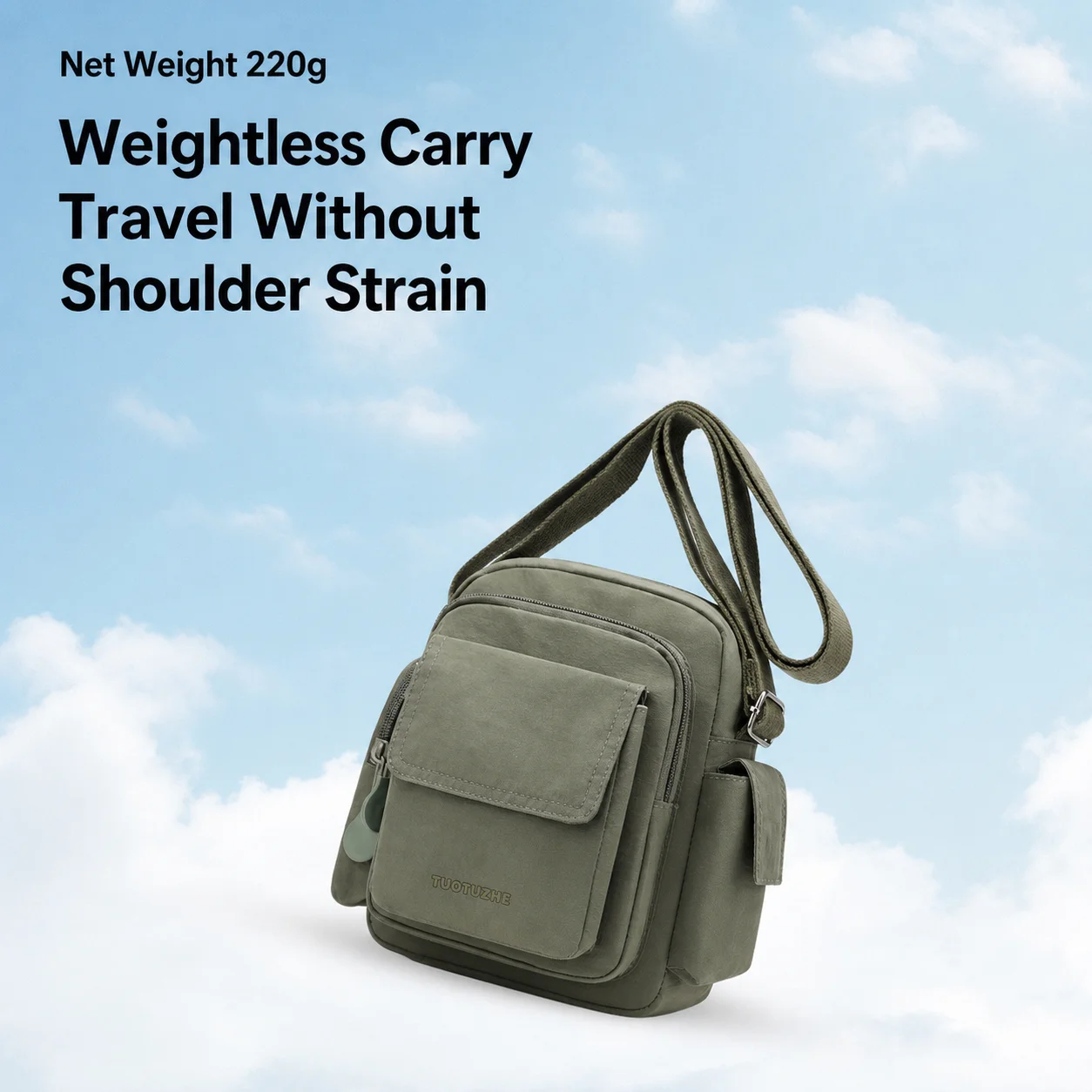 

Sling Crossbody Bag Wear-Resistant Travel Sling Bag Nylon Shoulder Bag Adjustable For Mountain Climbing Casual Travel Daily