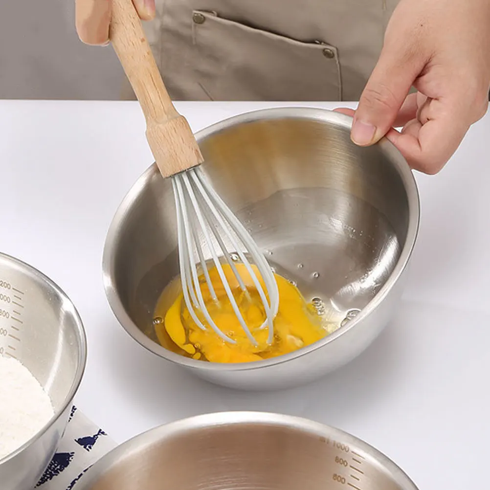 

4_5L Stainless Steel Mixing Bowl Deep Salad Bowls Lightweight Portable Kitchen Accessories Cream Machine Food Prep Bowls
