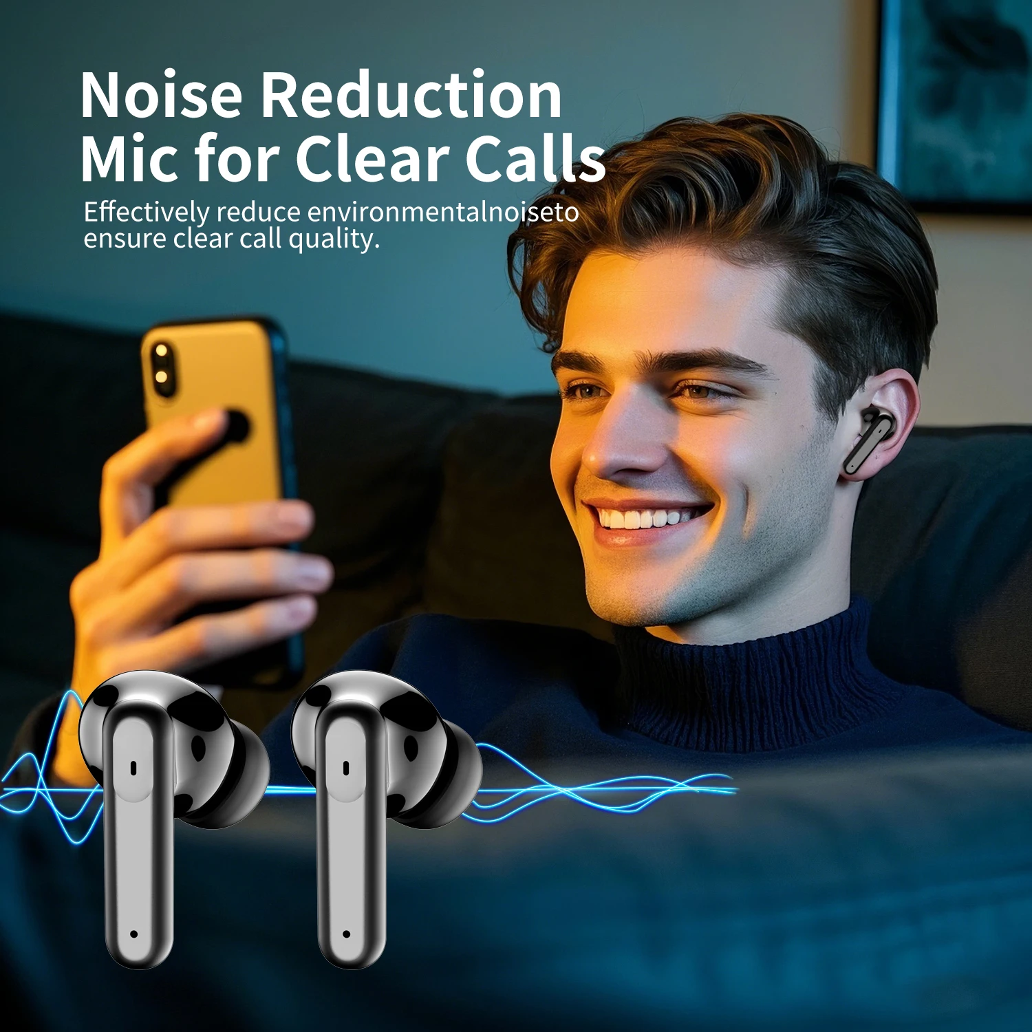 الأصلي i18 سماعات أذن ENC إلغاء الضوضاء بلوتوث TWS اللاسلكية i18 ENC سماعة شاشة ديجيتال سماعات مع هيئة التصنيع العسكري #3