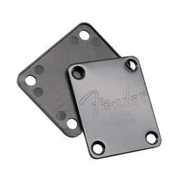Sliver Guitar Neck Plate Standard 4 Holes with Screws for ST TL Electric Guitar Jazz Bass with Logo