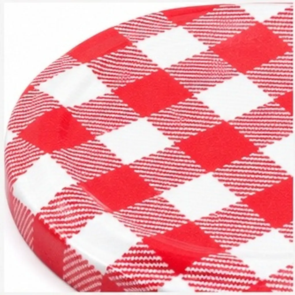 10Pcs Wide Mouth Jam Jar Lids Checked Plaid Glass Canning Lids Replacement Regular Mouth Leak Proof Jar Straw Can Covers