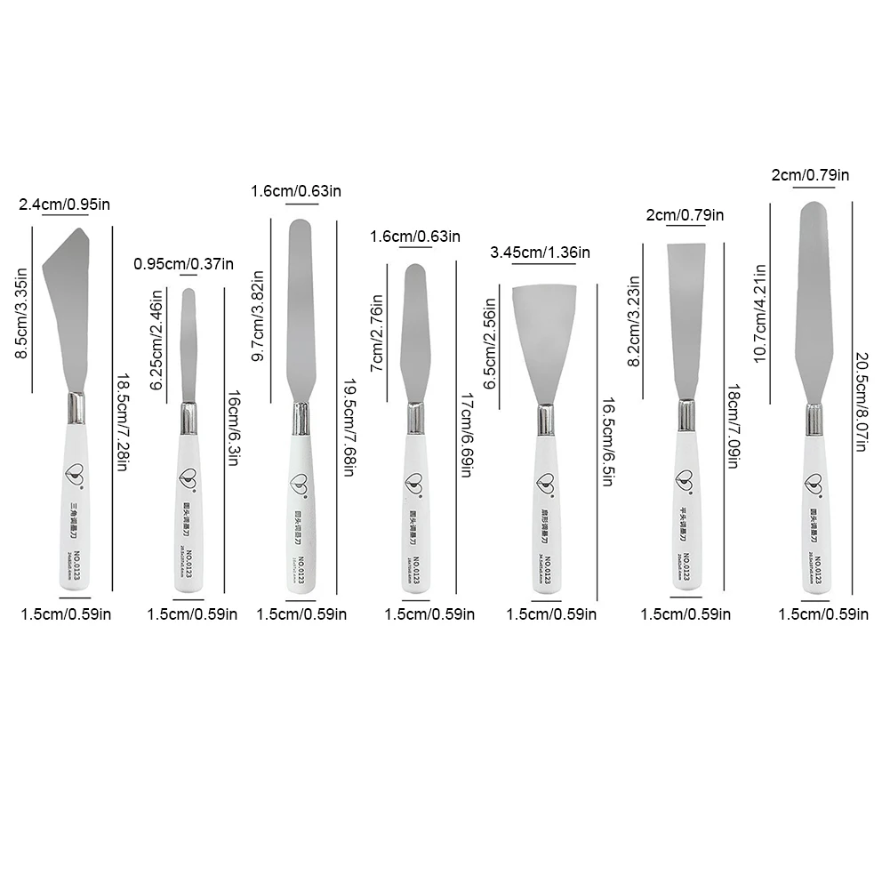 7 шт. нож для масляной живописи, мастихин из нержавеющей стали, шпатель для художника, масляная краска, металлические ножи, художественная гуашь, скребок для рисования краской
