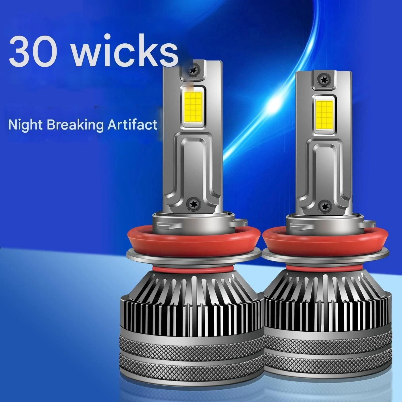 Super Bright White 30-Chip Car LED Headlight Bi LED Projector with Halo H7 H4 H1 H11 Fog Light  High Power Automotive LED Lamp