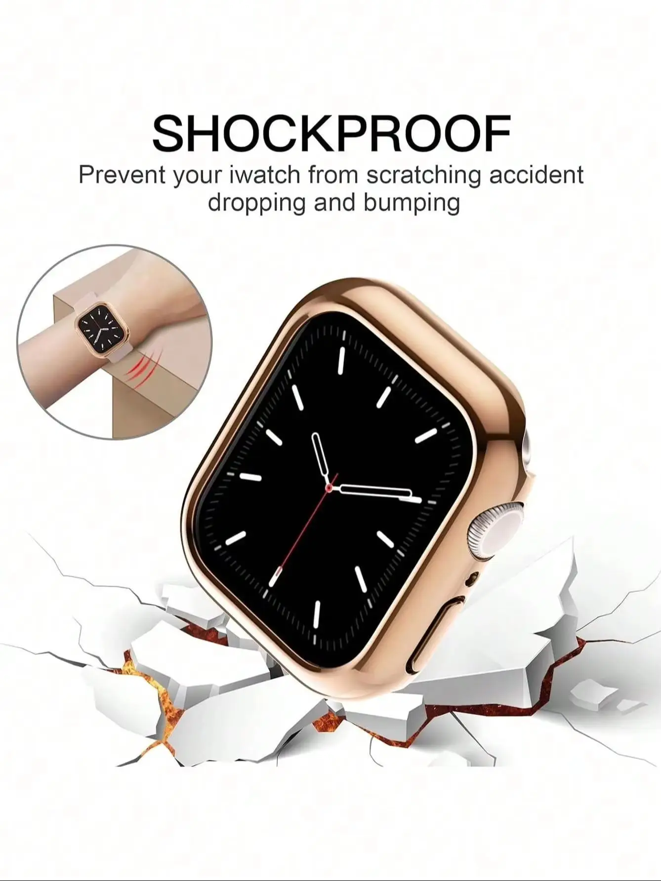 Plating watch Case for Apple Watch 40/41/42/44/45/46mm，Hard PC perforated scratch-resistant protective case，for Series11 10 9876