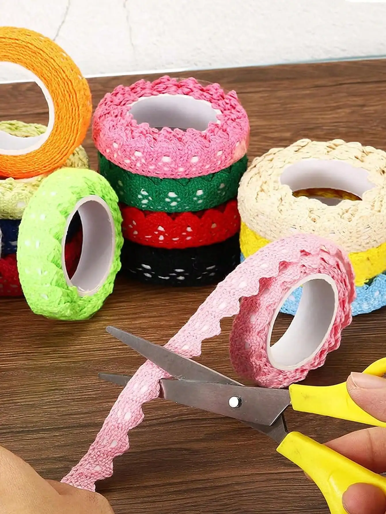 

Self-Adhesive Lace Ribbon Tape, Bohemian Style Decorative Tape, 1 Roll Lace Tape For Wedding, Party Decoration, Gift Wrapping