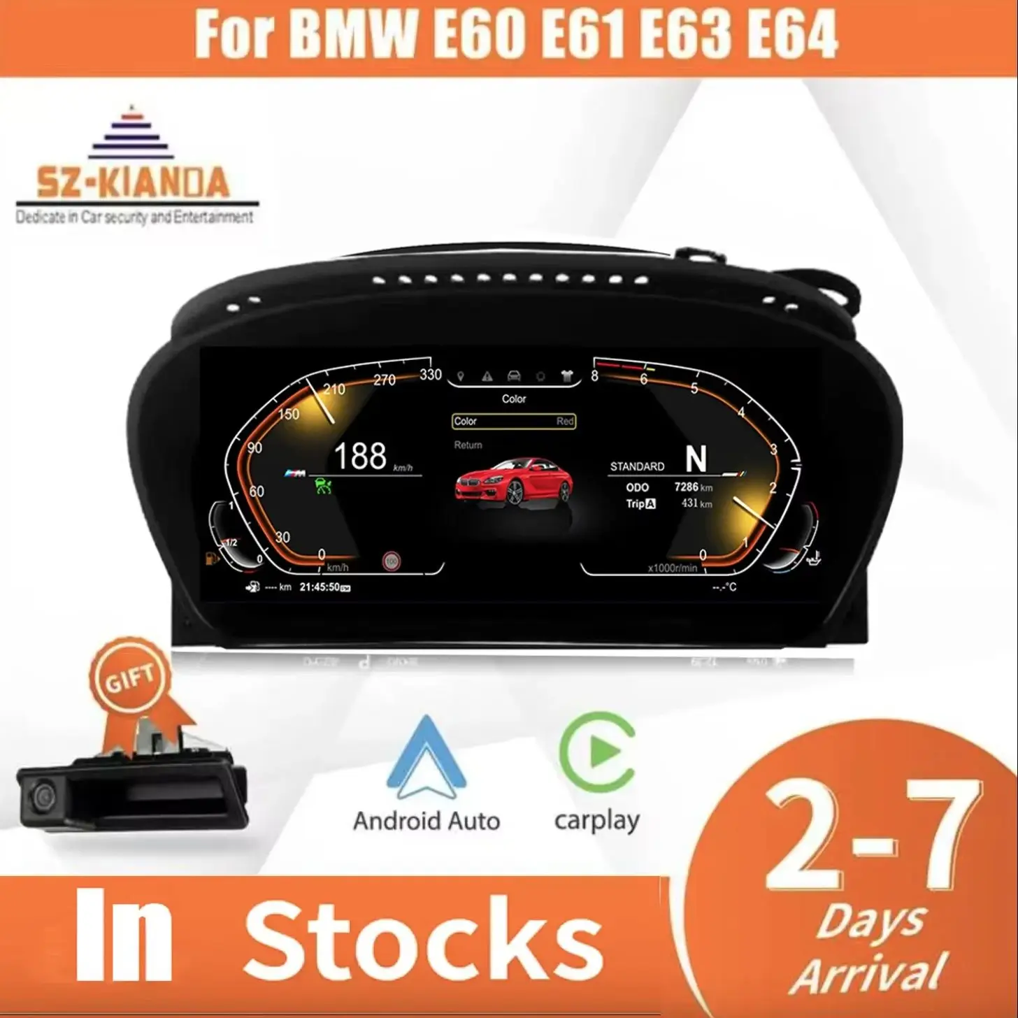 

2025 оригинальная цифровая приборная панель ЖК-дисплея для BMW 5 серии E60 E61 E63 E64 525D CCC CIC Cluster Cockpit Voor спидометра