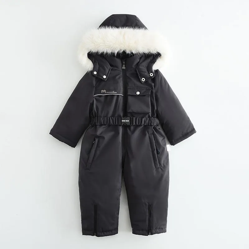 

Children Winter Ski Suit Plus Velvet Warm Kids Winter Overalls 1-5 Years Baby Boy Jumpsuit Infant Girl Romper