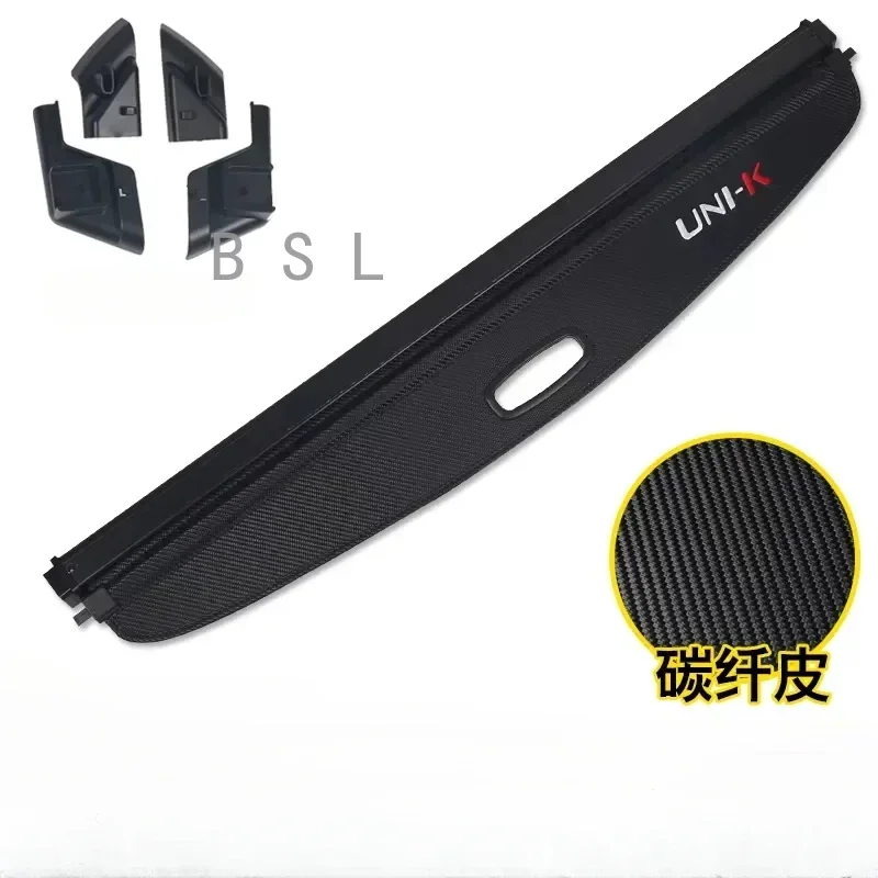 

black For Changan UNI-K UNIK 2021-2022 2023 Car Trunk Cargo Cover Security Shield Shade Trim Accessories Decoration