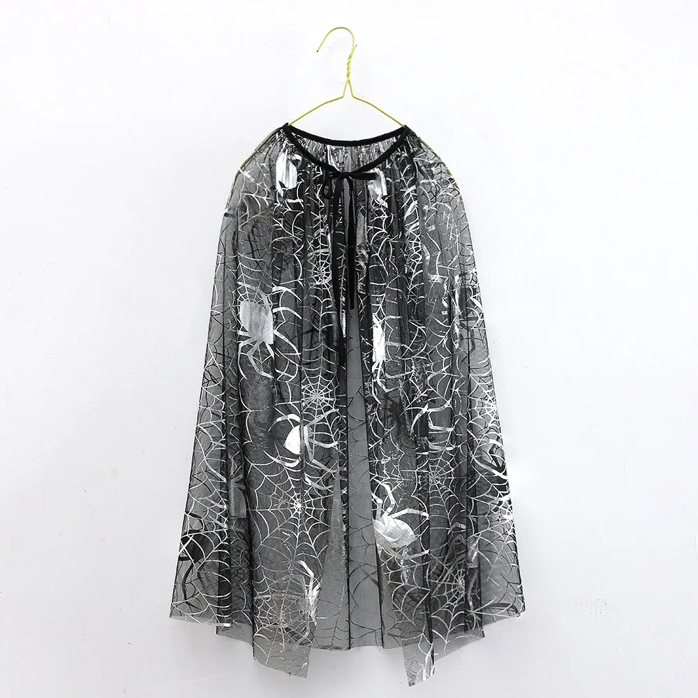 عباءة على شكل شبكة عنكبوت لحفلات الهالوين التنكرية للرجال والنساء والأطفال البالغين