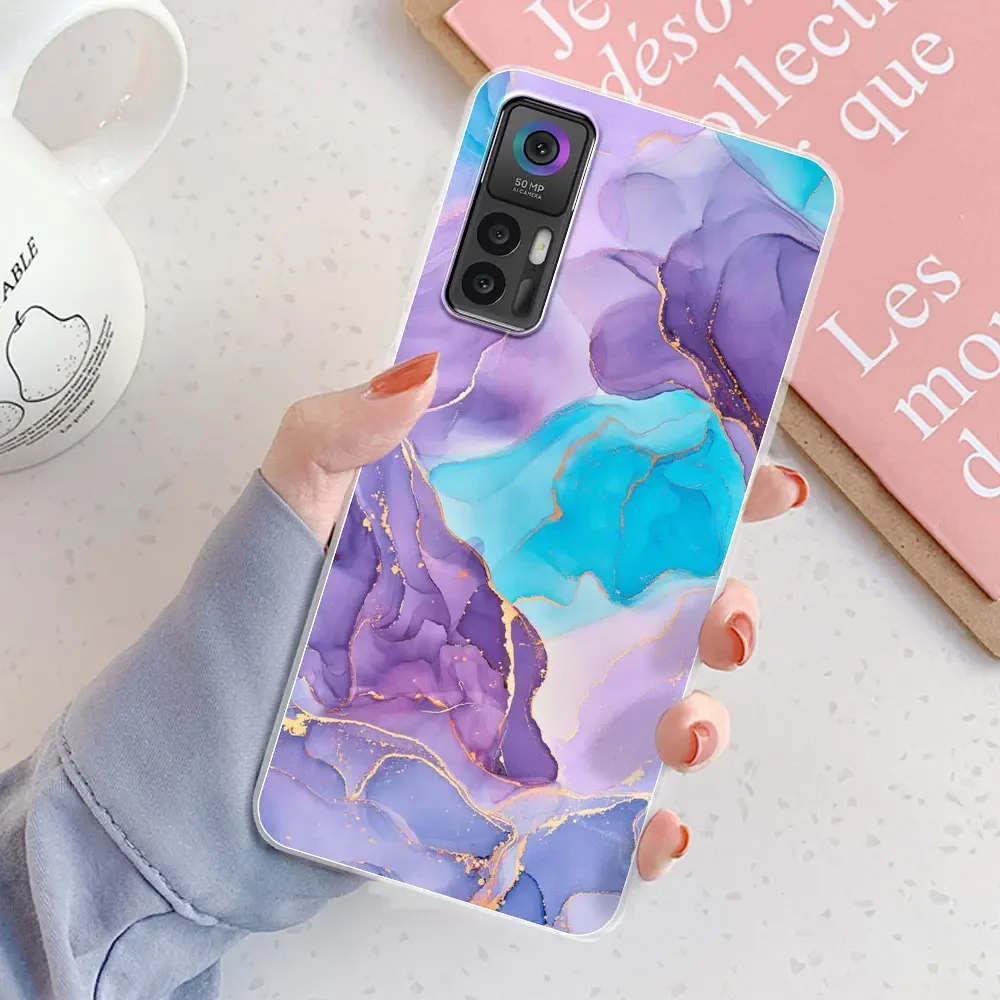 For TCL 30 Plus Case Patterned Transparent Silicone Soft TPU Cover Coque For TCL 30E 30 SE Cases For TCL 30 5G Bumper Fundas