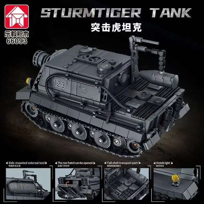 RW61 Sturmtiger Tank Military DIY MOC Army Main Battle Tank Soldiers Building Blocks Bricks Set For Children Boys Gifts