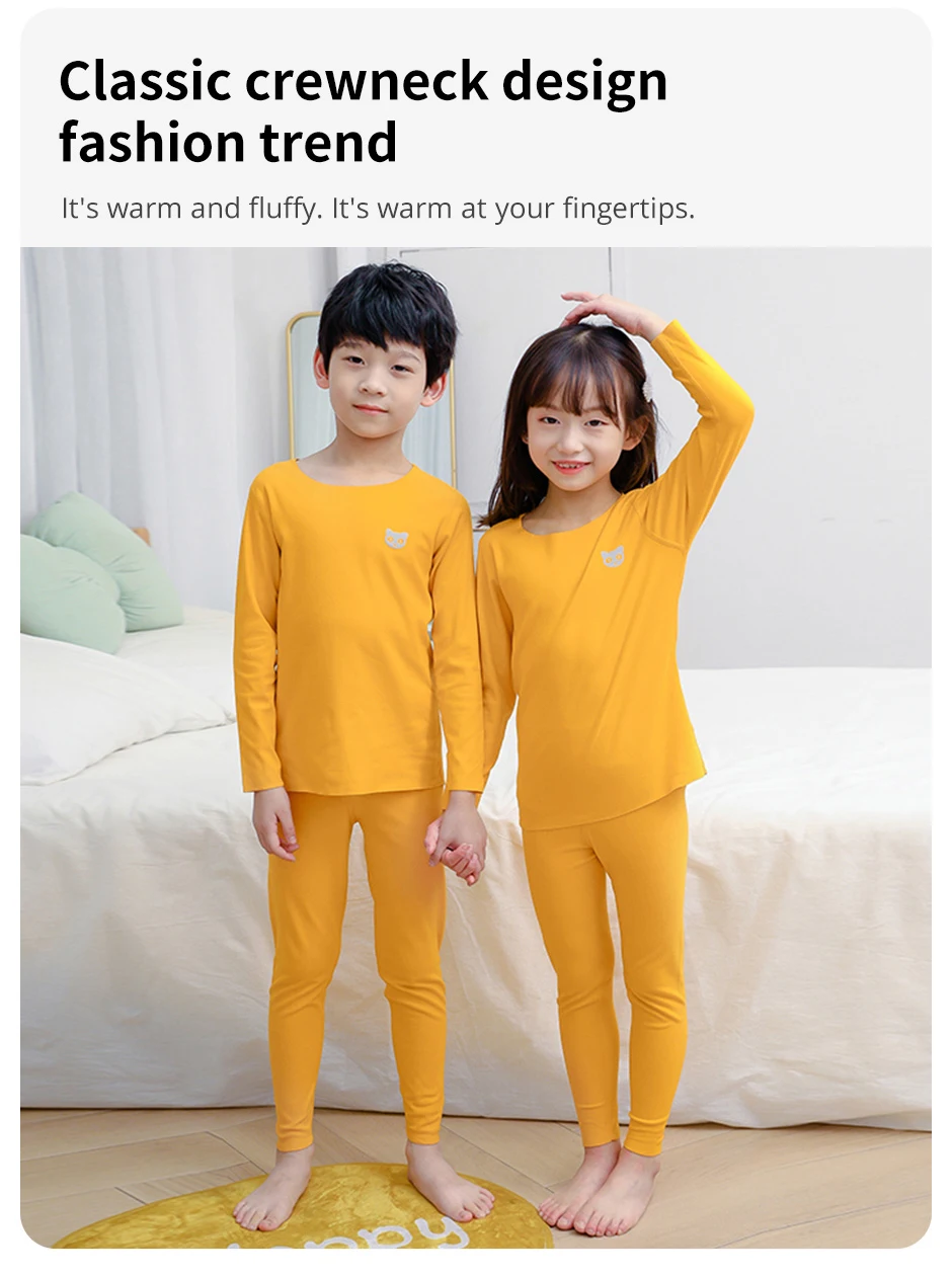 Kinder S Thermo-Unterwäsche Jungen Herbst Kleidung und Hosen Anzug Mädchen Unterhemd – Detail 4
