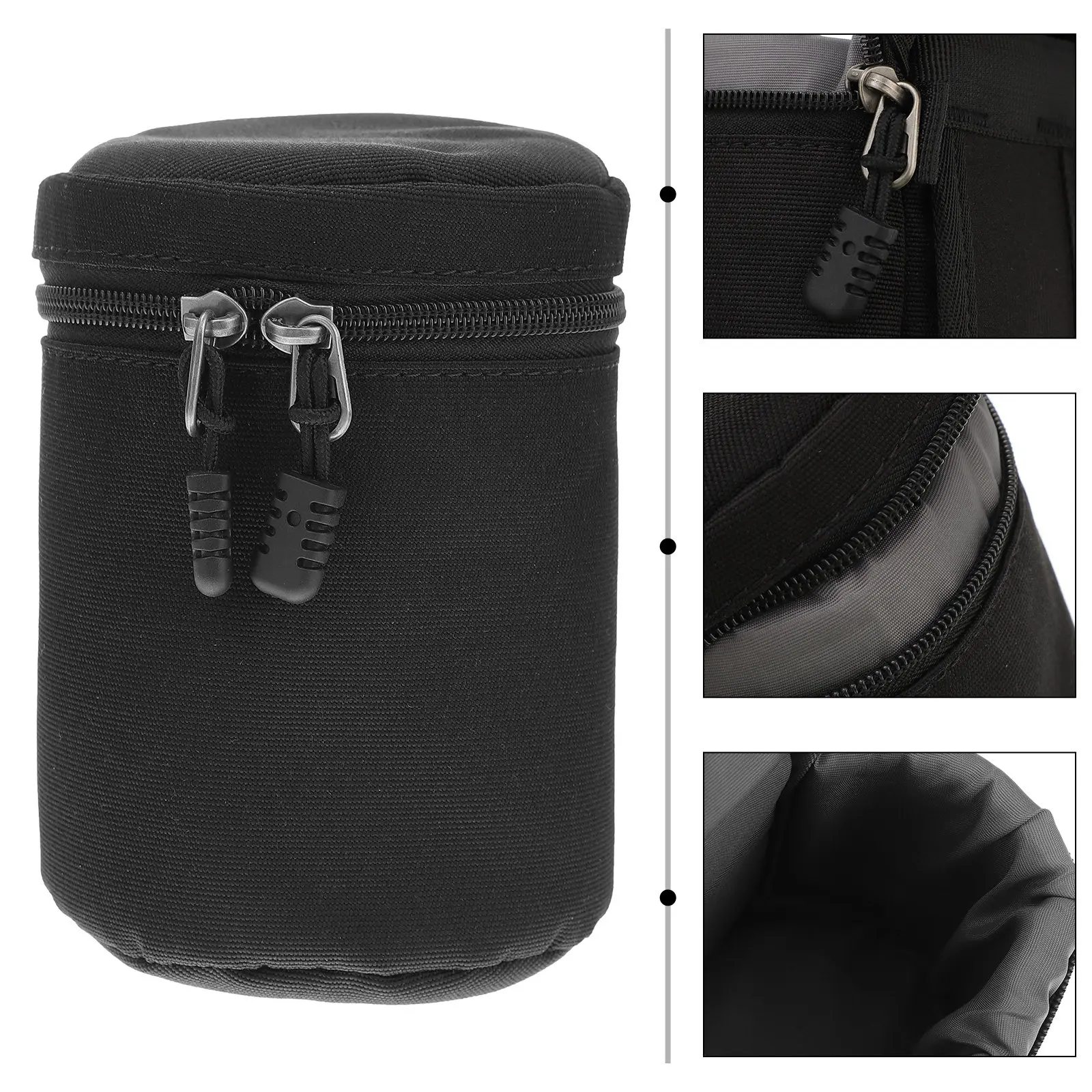 DSLR Camera Lens Pouch – Premium PU Shockproof Water-Resistant Scratch-Proof Portable Storage Bag