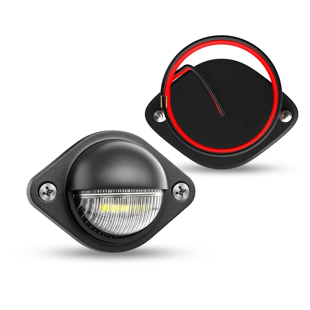 12V-24V LED License Plate Light with Bright White LEDs and Weather Resistant ABS Construction for Trucks Trailers and Cars