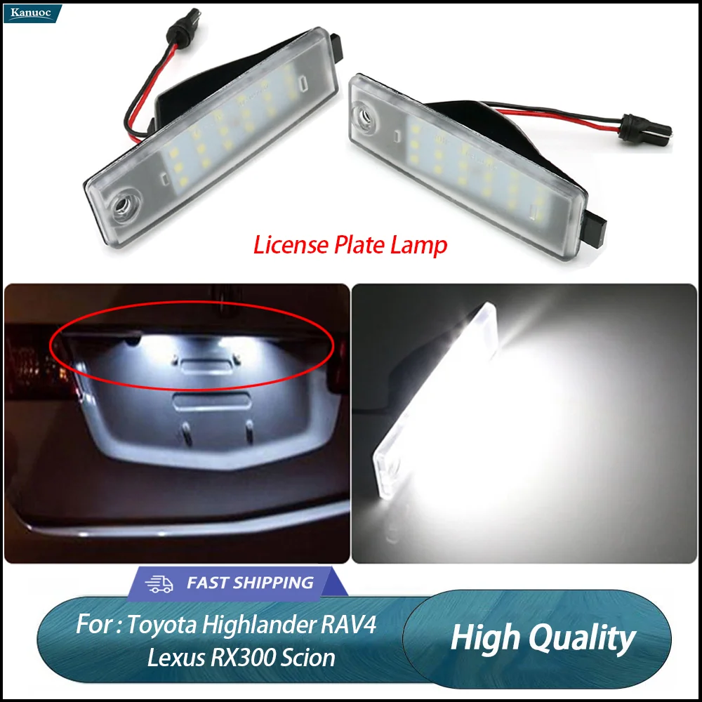 2 قطعة مجموعة مصابيح لوحة ترخيص LED لتويوتا هايلاندر RAV4 لكزس RX300 سليل