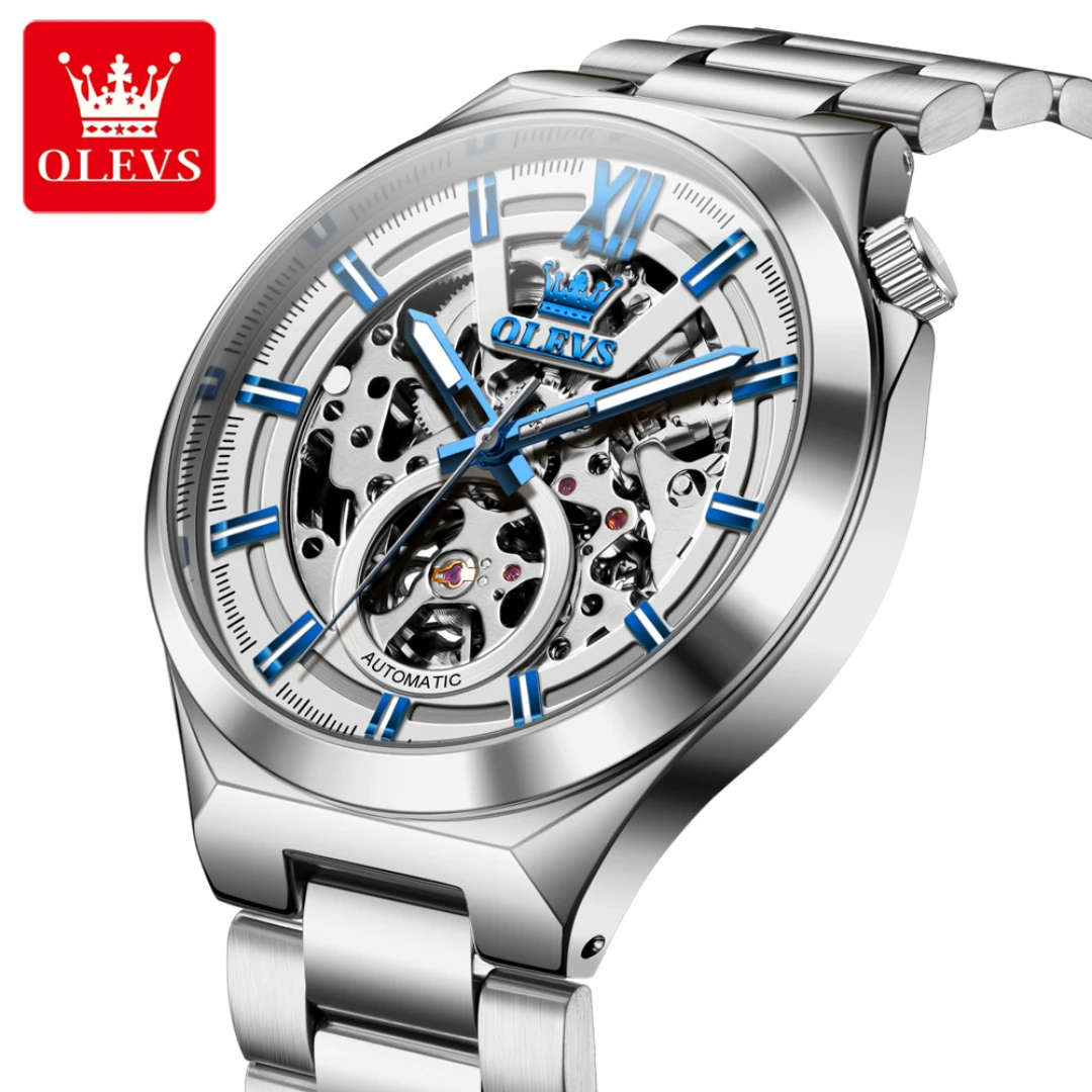 

OLEVS 6722 Fashion Mechanical Watch Gift Stainless Steel Watchband Round-dial Wristwatch Luminous