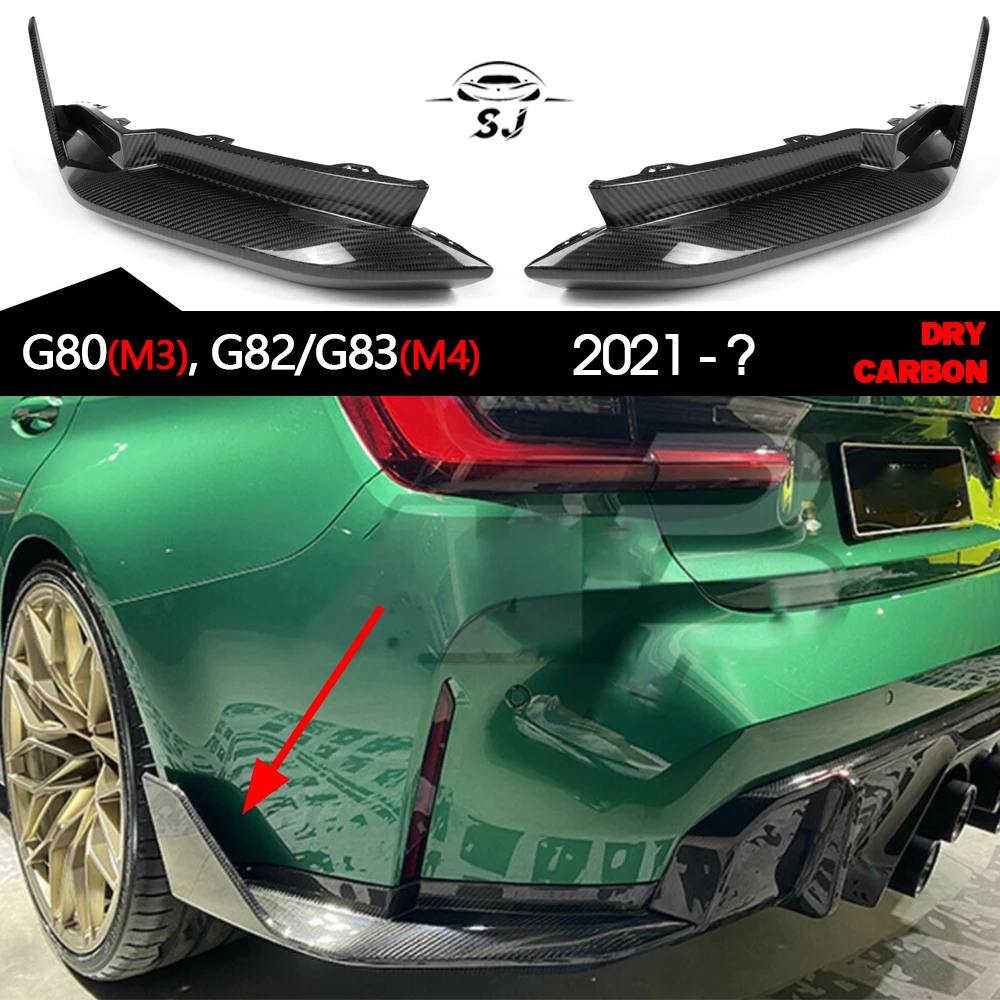 

Prepreg Autoclave Dry Carbon Fiber Rear Bumper Aerodynamic Splitter Flap Spoiler 1 Pair for BMW M3 M4 G80 G82 G83 2021 - 