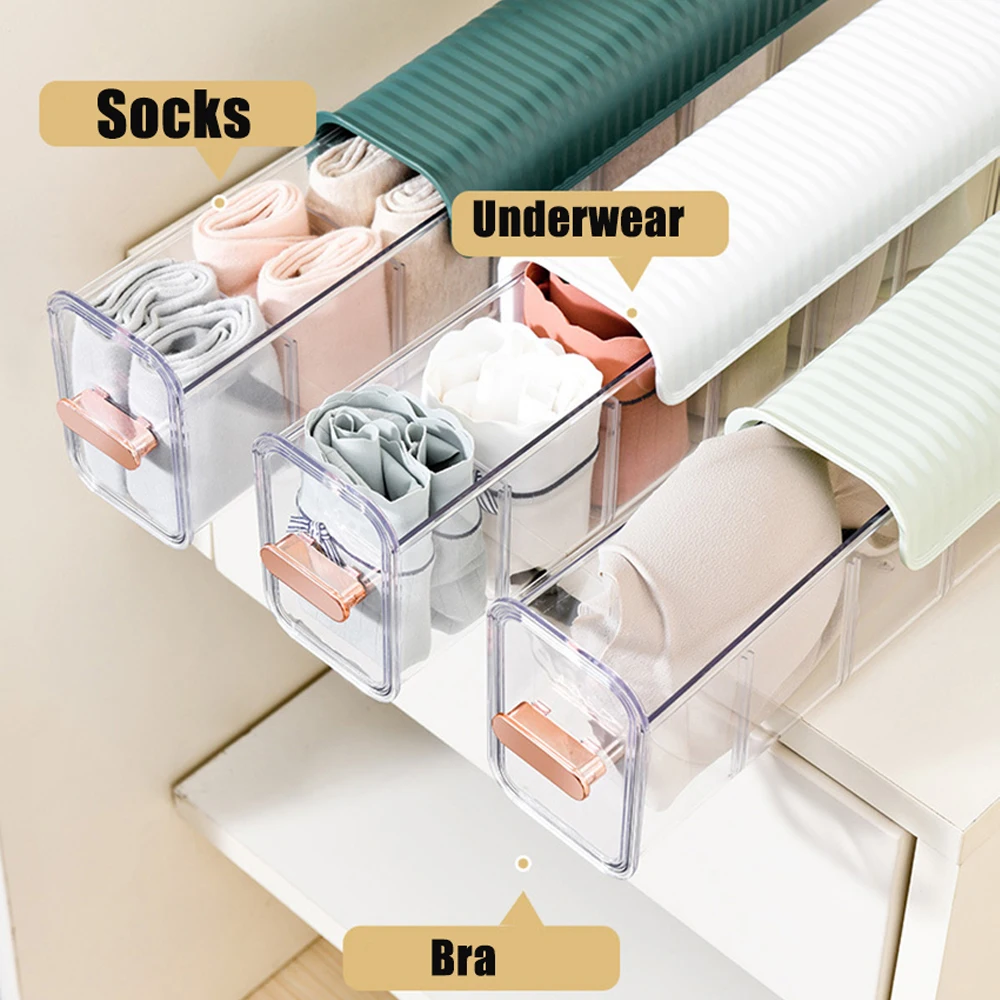 New Wall-mounted Underwear Sock Storage Box Closet Bra Garments Holder Bin Drawer Case Large ClothCompartment Box Space-saving