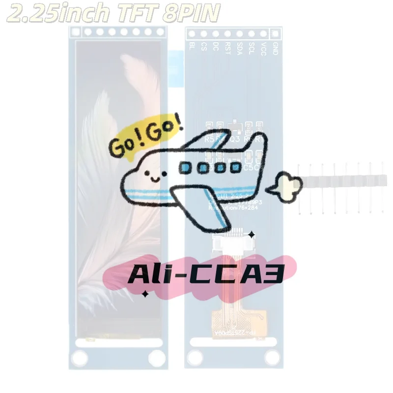 1 مجموعة 76*284 وحدة LCD عرض كامل SPI شاشة ملونة 2.25 بوصة TFT LCD ST7789 شاشة صغيرة لتقوم بها بنفسك الملحقات