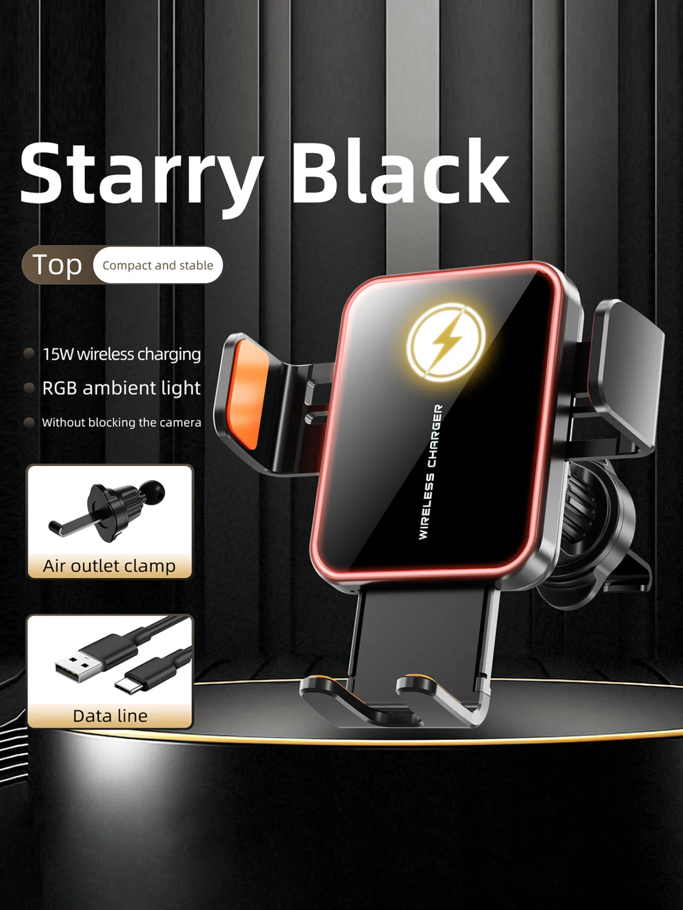 

Новый двуфункциональный автомобильный держатель для телефона с беспроводным зарядным устройством, автомобильная навигационная розетка с электрической беспроводной зарядкой