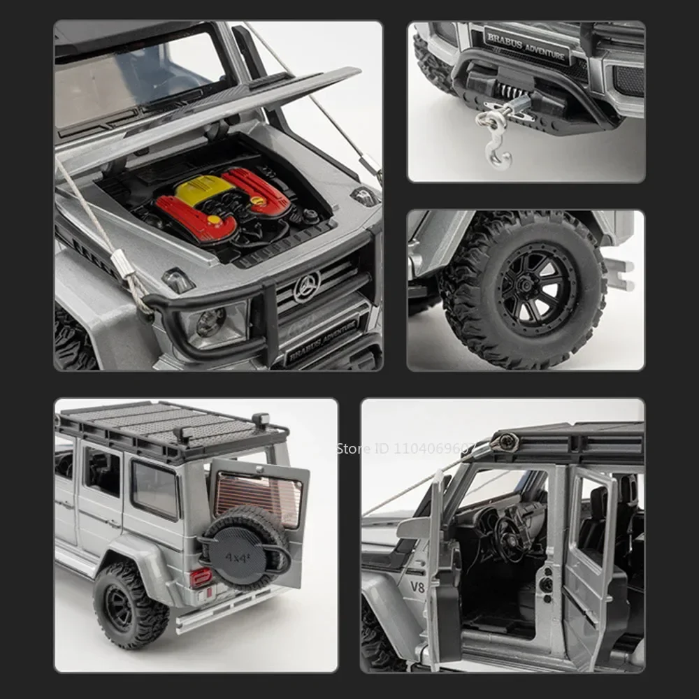 1:24 G550 4X4 نماذج لعبة سيارة مصغرة سبيكة دييكاست على الطرق الوعرة المركبات ضوء الصوت الأبواب مفتوحة التراجع نموذج سيارات هدايا الطفل