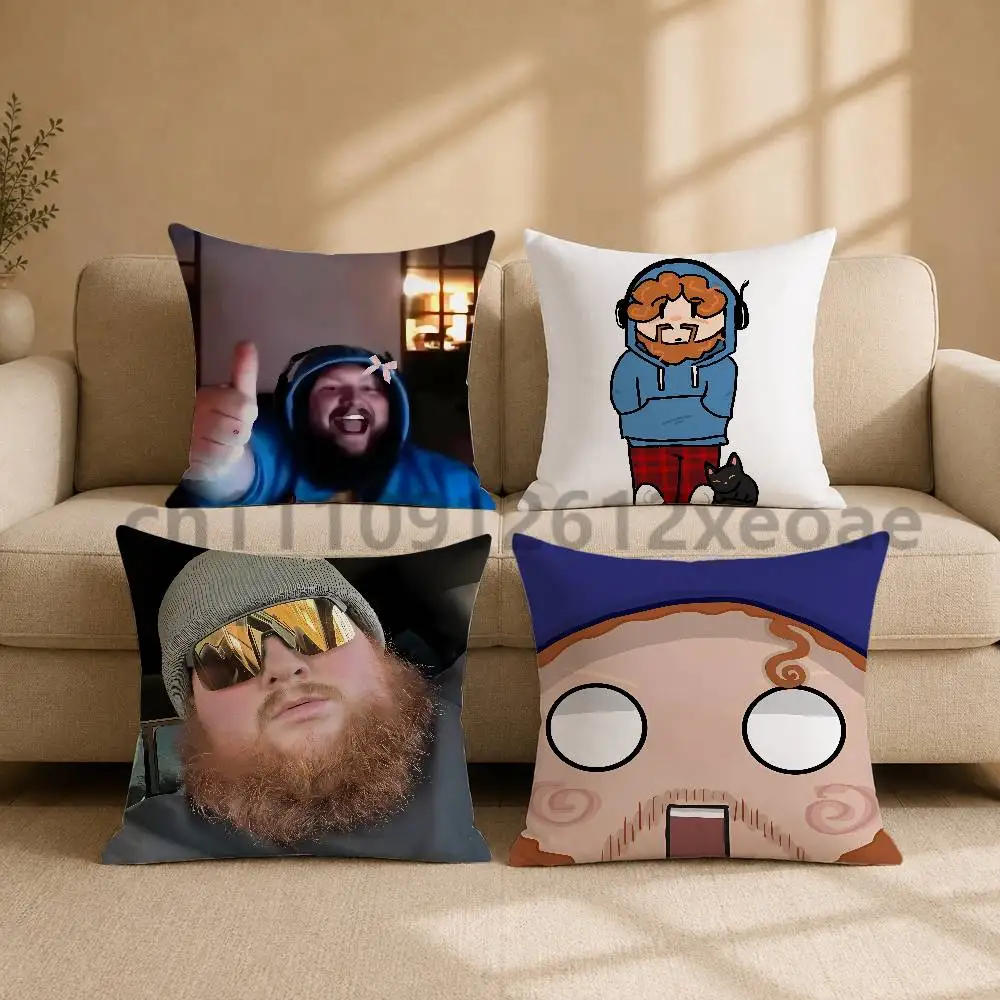 CaseOh Gamer Cat Badge Square Printed Pillow Case Cushion Cover for Sofa Couch Bedroom Living Room Home Decor