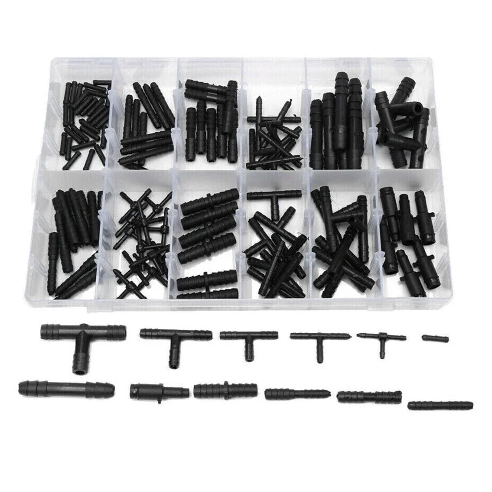 Connector Assortment 125 PCS Hose Connectors For Car Repairs Automotive Use Black Color Easy To Install For Automotive Systems