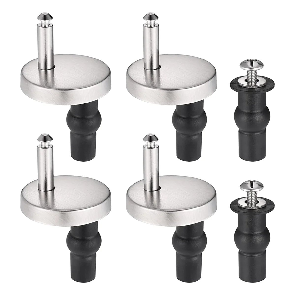 New Set of 6 Toilet Seat Attachments, Screws for Toilet Seat, Hinge for Toilet Lid Attachment,Blind Hole Fixings Hinges