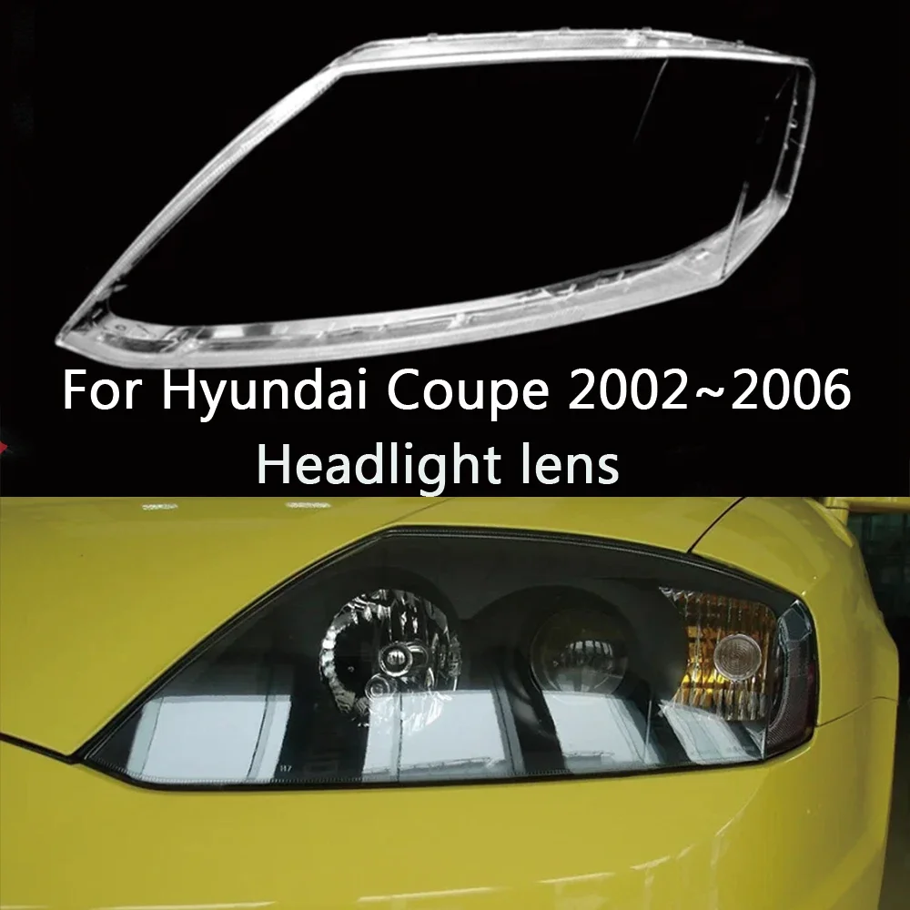 HTTCY Headlights Lens Cover For Hyundai Coupe 2002 2003 2004 2005 2006 front Car Headlight Cover Lens Shell Lampcover Lampshade