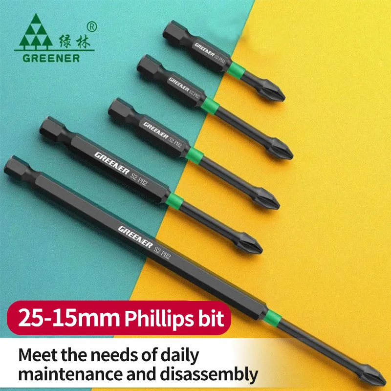 

GREENERY PH2 Electric Screwdriver Bit Set Magnetic Phillips Cross Head High Hardness Hand Drill Bits Impact Driver Batch Head