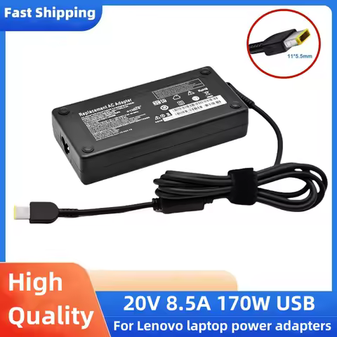 20V 8.5A 170W USB Laptop Power AC Adapter Supply For Lenovo Legion Y720-15 Y7000P P50 P51 P70 P71 W540 W541 45N0501 Charger