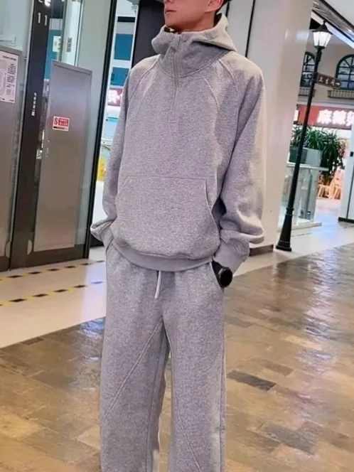 

New Arrival Spring Autumn Casual Sportswear Set Hooded Two-Piece Luxury Faionable High-End Feel Young Men's Long Sve Lon...