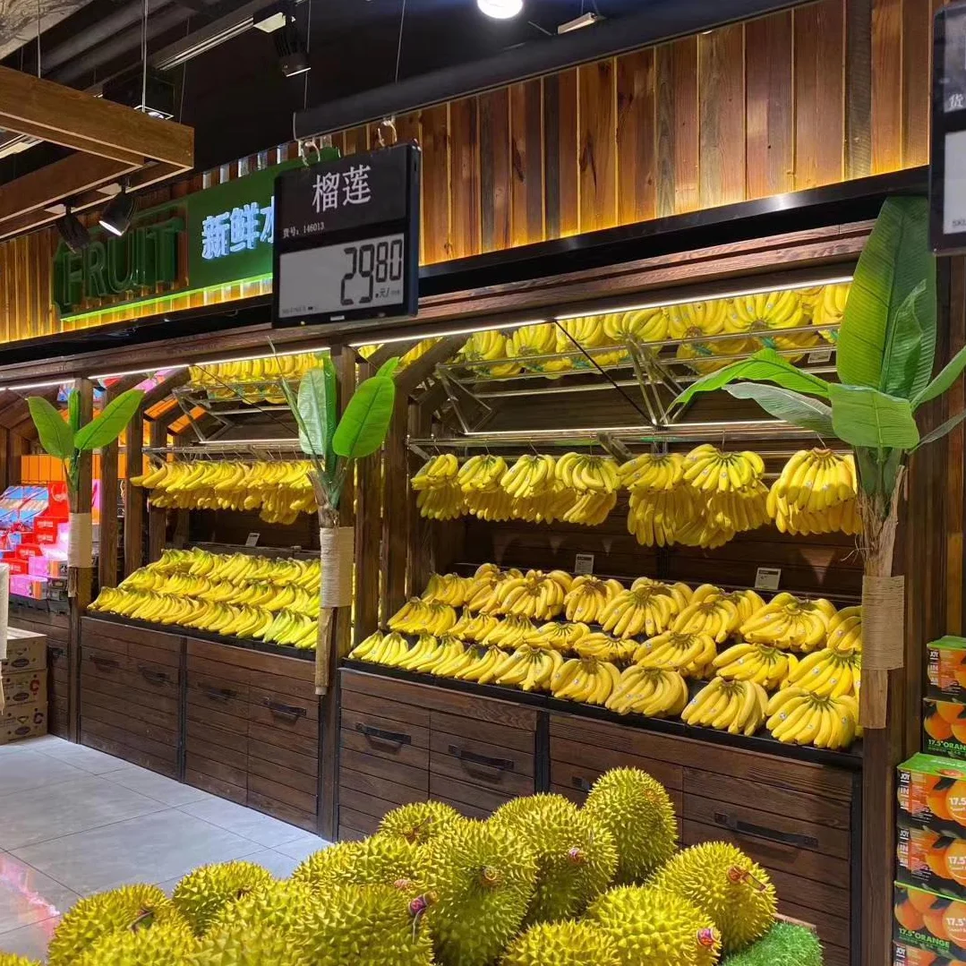 

Supermarket Wooden Vegetable and Fruit Display Rack