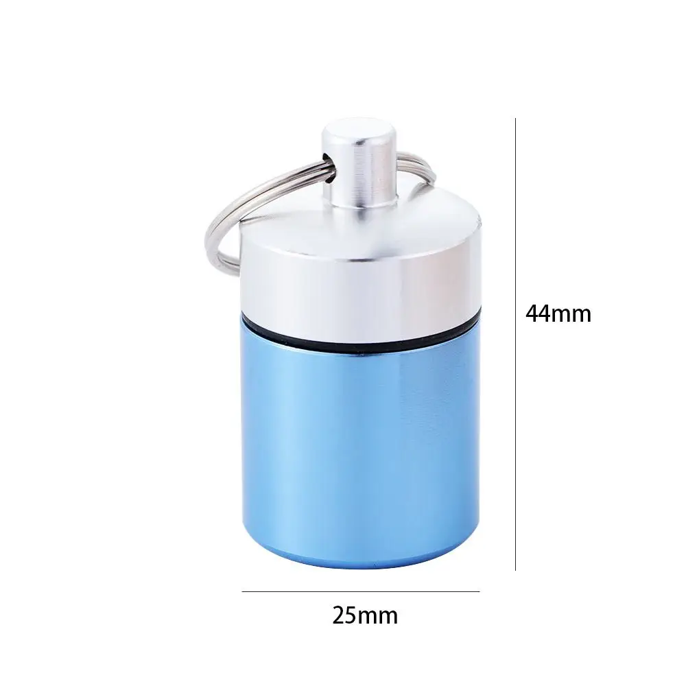 Aluminium Mini Travel Waterproof Bottle Metal Pocket Pill Case Keychain Container Storage Case Pill Box Case