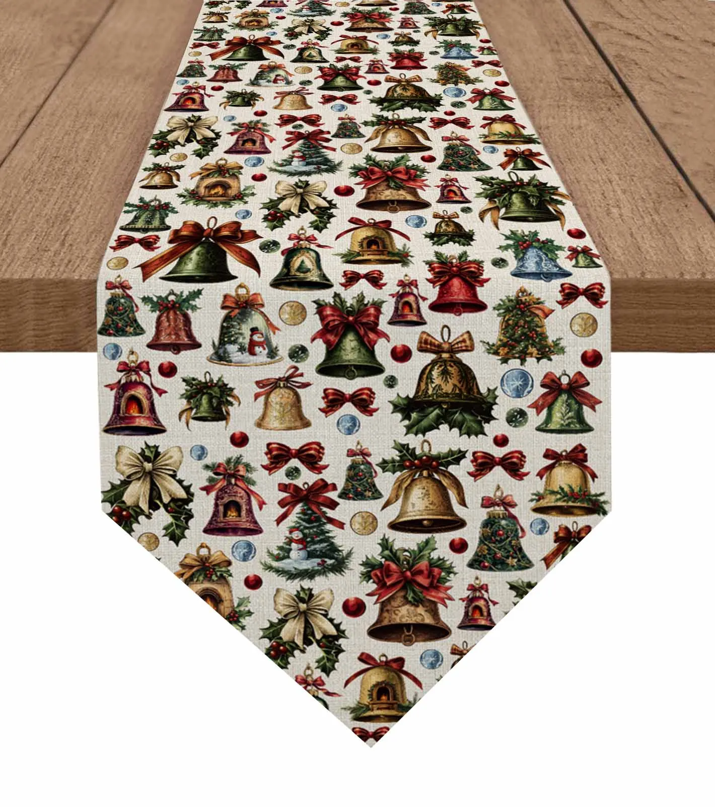 Christmas Bell Bow Dark Blue Background Wedding Decoration Table Cloth Coaster Set Luxury Home Decor Kitchen Placemats