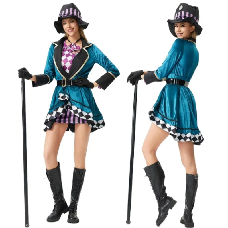 Movie Alice Mad Hatter Cosplay Costume Magician Performance Clothes Nightclub Beast Trainer Halloween Cosplay Tarrant Suits