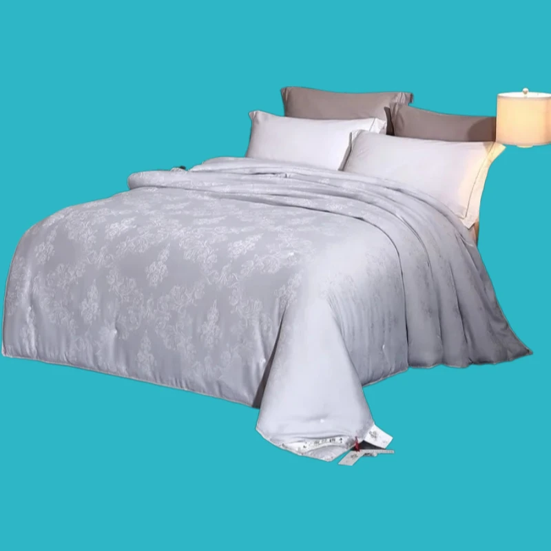 

2025 new cotton jacquard silk quilt spring and autumn quilt thickened warm winter household four seasons available quilt
