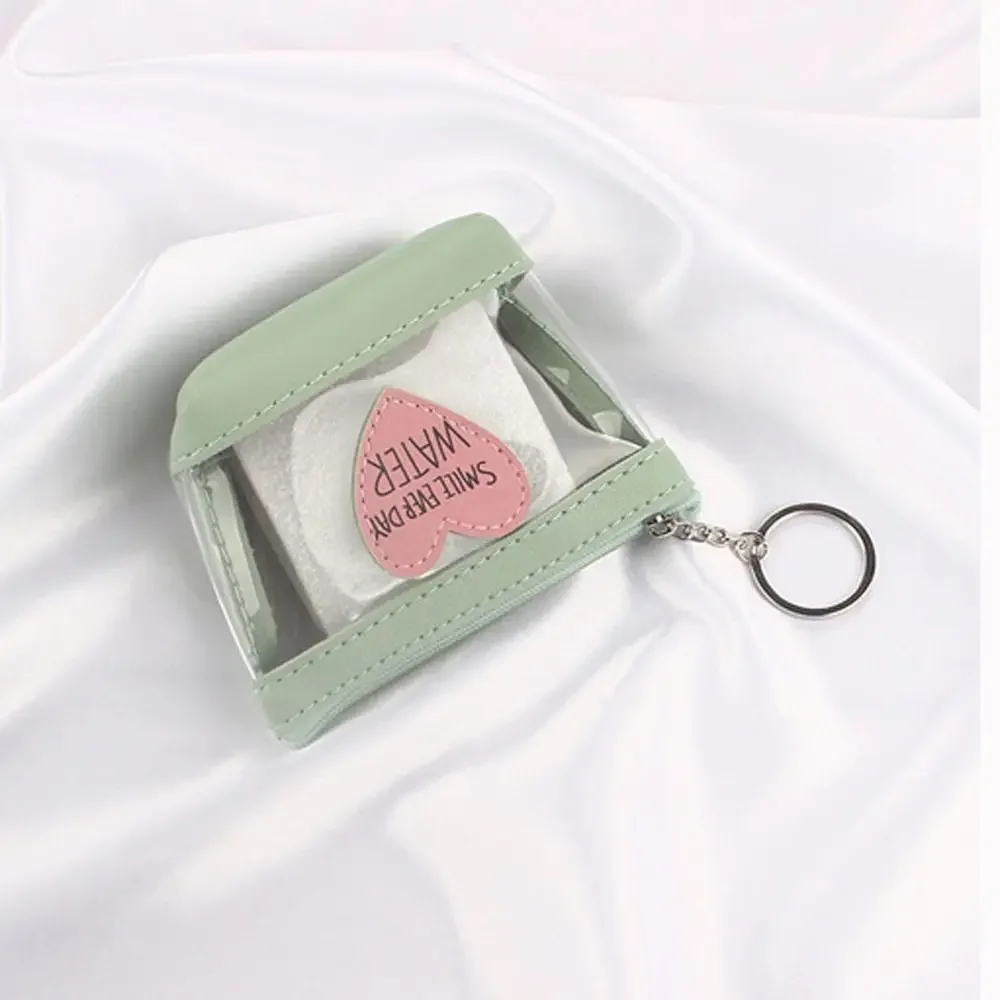 Portamonete in pelle PU con motivo a cuore d'amore alla moda con cerniera Mini porta carte di credito da donna regali