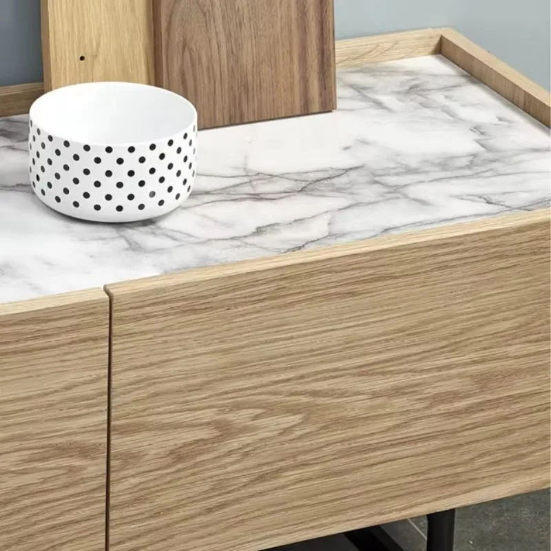 New Design Sideboard MDF and Oak Veneer Oak Leg Wooden Cabinet