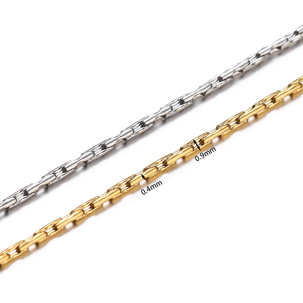 2Meters 0.4x0.9mm Stainless Steel Cross Chains  Thin Chain Jewelry Fidnings for Bracelet Necklace Jewelry Making Accessories image 2