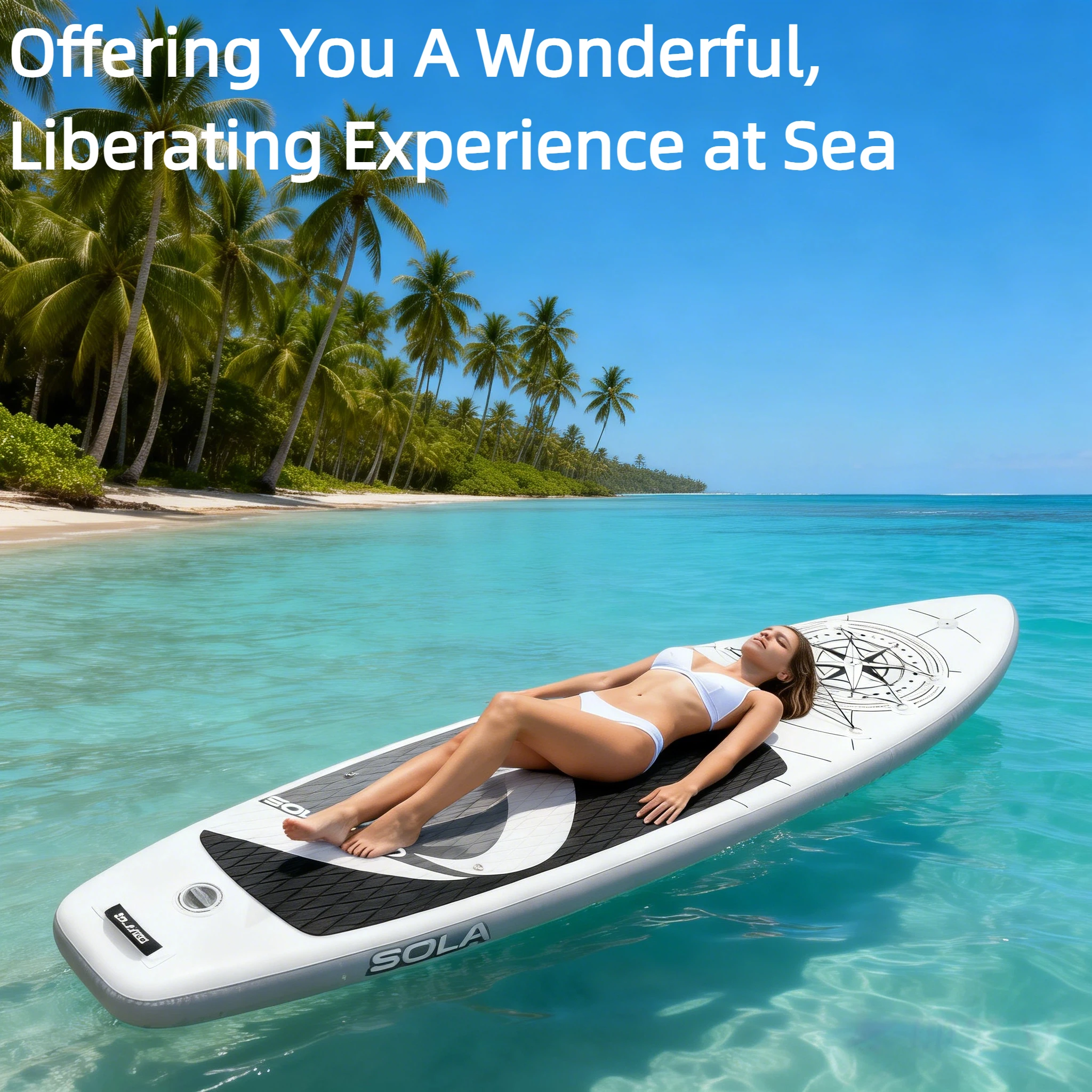 NEBMAAX Inflatable SUP Board Complete with A Full Set of SUP Accessories, Featuring Three Removable Tail Fins and A Non-slip Deck for Adults. Available in A Wide Variety of Patterns and Designs,Suitable for A Range of Water Sports.