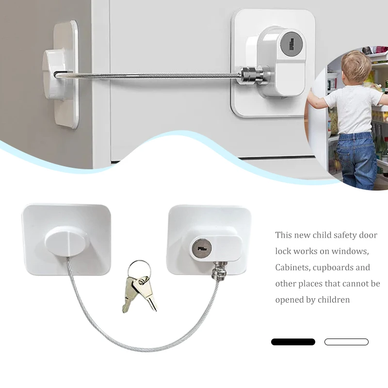 1PC Home Door Window Lock Limit Child Safety Doors Lock Security Lock Double Twisted Cable For Cabinets Cupboards