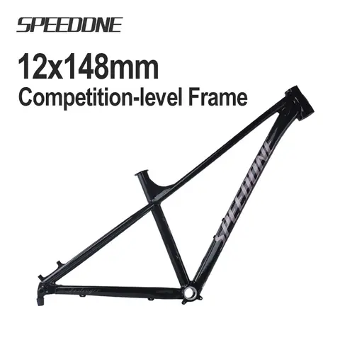 SPEEDONE 초경량 알루미늄 레이스트랙 자전거 프레임, 테이퍼드 MTB 프레임, 내부 라우팅, 12x148mm 부스트 스루 액슬, 26/27/29er