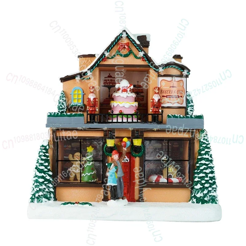 

Фестивальный подарок, мультяшное светящееся украшение для снежного дома, пейзаж, вилла, дом, ремесла, витрина, украшение